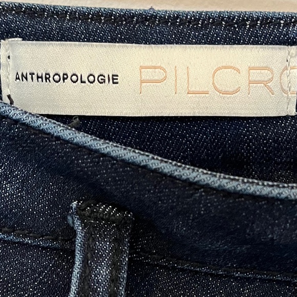 Anthropologie Pilcro High Rise Skinny Dark Blue Denim - Picture 4 of 8